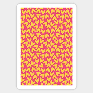 Yellow and Pink Hearts Repeated Pattern 080#001 Sticker